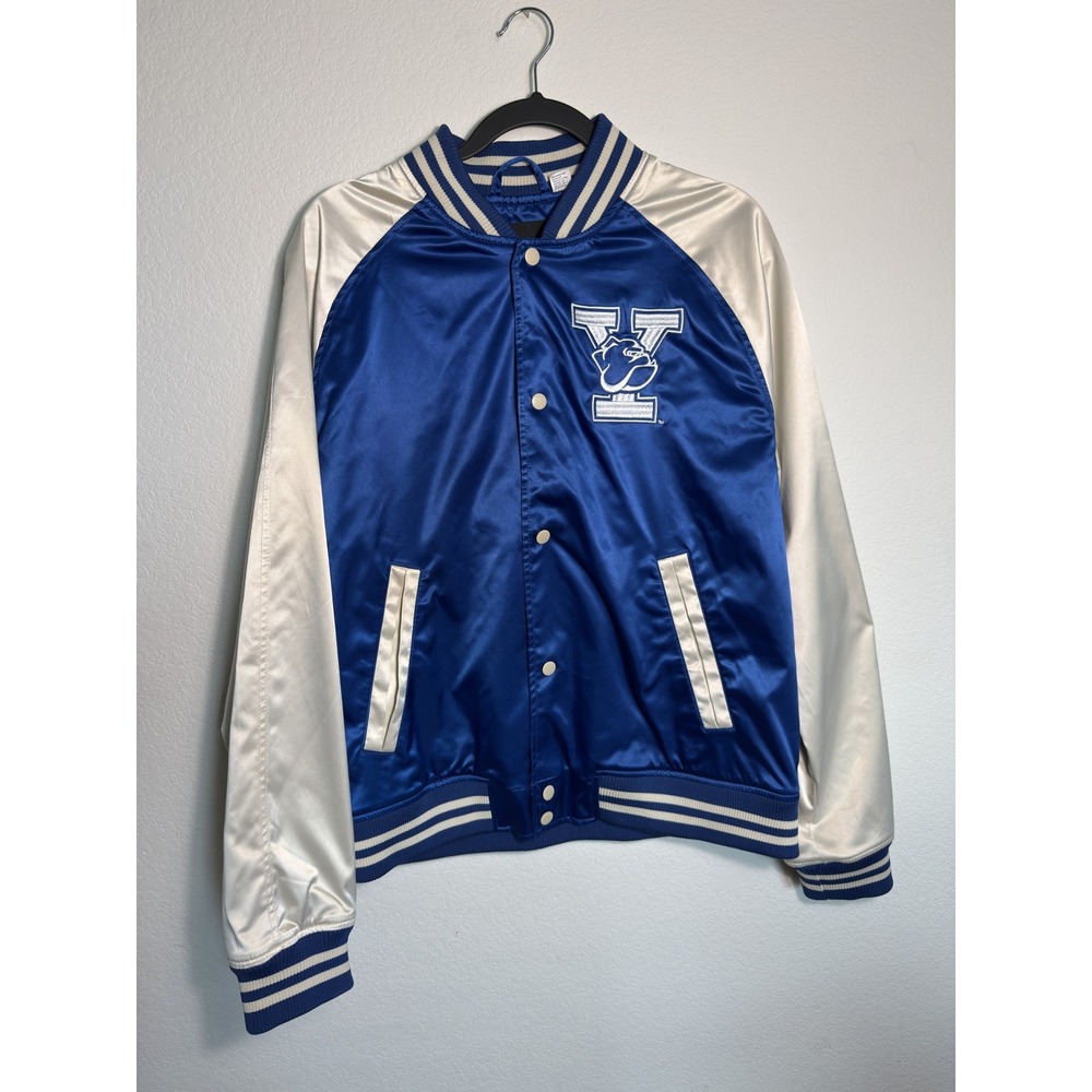 H&M Yale University Men's Blue Satin Varsity Jacket Size L